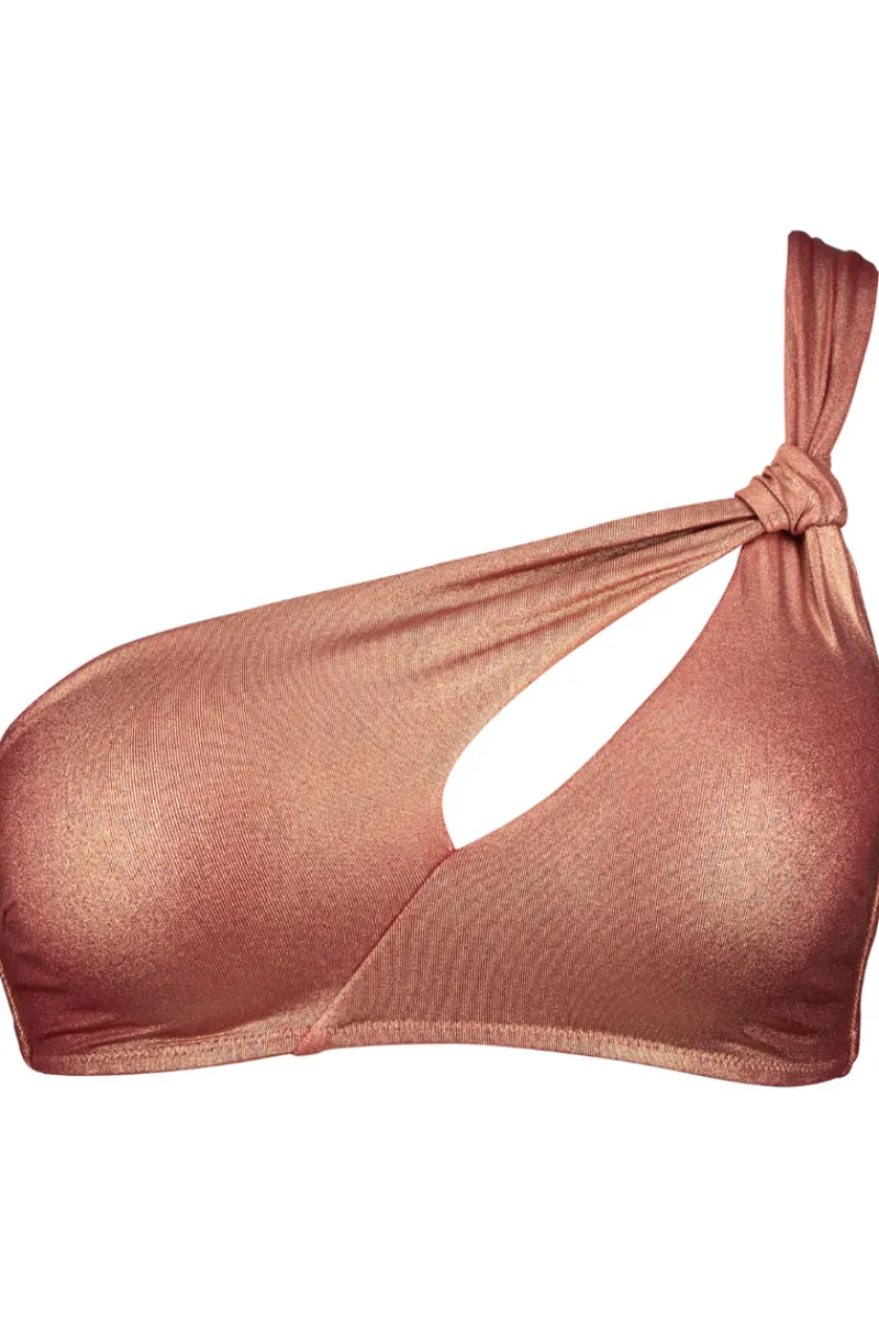 Sexy Lingerie | Luxury French Lingerie>Aubade Sunlight Glow One Shoulder Bikini Top Cuivre