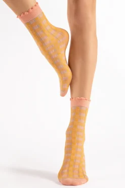 £30 And Under | Sheer Lingerie>FiORE Sunny Socks 15 Denier Peach/Rose