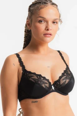 Luxury French Lingerie | Plunge Bras>Louisa Bracq Superstar Plunge Bra Black