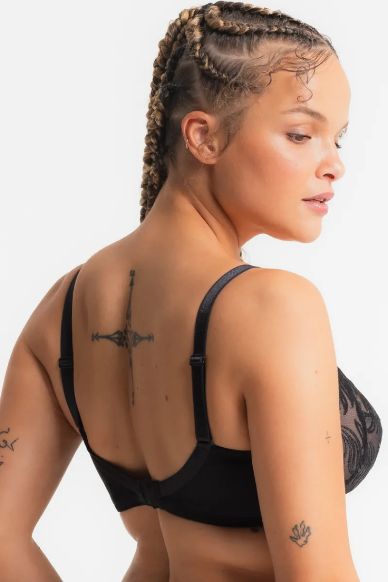 Luxury French Lingerie>Louisa Bracq Swan 3 Part Full Cup Bra Black