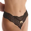 Sexy Lingerie | Pearl Knickers & Thongs>Bracli Sydney Daisy Dark Double Pearl Thong in Black