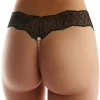 Sexy Lingerie | Pearl Knickers & Thongs>Bracli Sydney Daisy Double Pearl Thong in Black