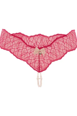 Red Lingerie | Sexy Lingerie>Bracli Sydney Double Pearl Thong Red, Size L