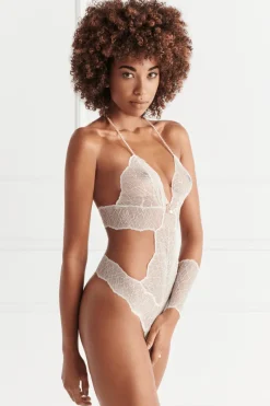 Pearl Thong Bodysuits | Bridal & Honeymoon Lingerie>Bracli Sydney Single Pearl Body Ivory