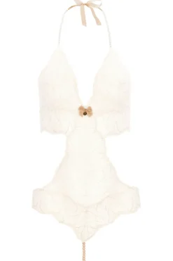 Pearl Thong Bodysuits | Bridal & Honeymoon Lingerie>Bracli Sydney Single Pearl Body Ivory