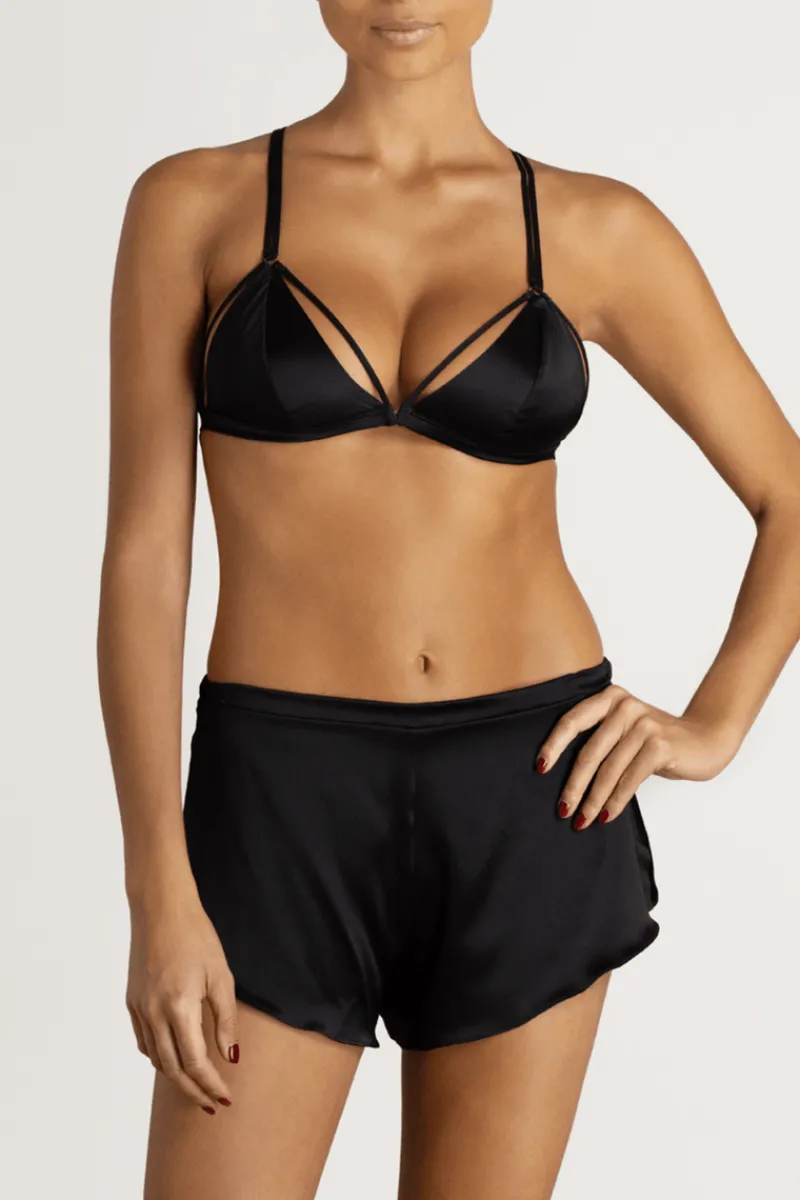 Wireless Bras | Triangle Bras>Coco de Mer Sylph Triangle Bra, Size M (UK 10-12) Black