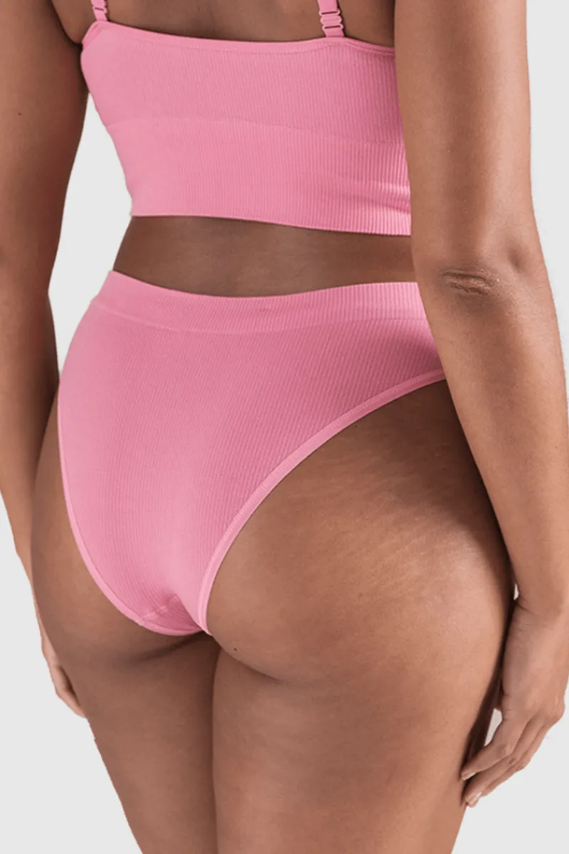 £30 And Under | Briefs>Nudea Tencel™ Seamless High Leg Brief in Rose Pink, Size XS (UK 6-8)