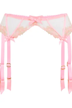 Sheer Lingerie | Suspender Belts>Agent Provocateur Tessy Suspender Pink/Sand