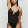 Swimsuits | Plunge Bras>Sarda Tomorrowland x Greta Plunge Swimsuit in Black