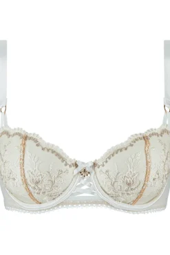 Bridal & Honeymoon Lingerie | Luxury French Lingerie>Aubade Tresor Infini Underwired Half Cup Bra WhiteWind