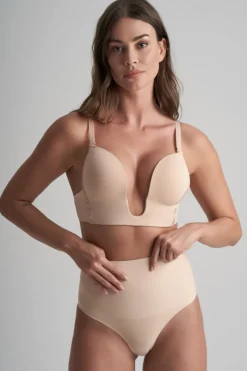 Bridal & Honeymoon Lingerie | Bra Solutions & Accessories>Bye Bra Ultra Plunge Bra in Beige