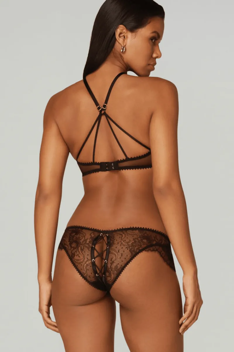 Crotchless Lingerie | Sheer Lingerie>Agent Provocateur Vallentina Ouvert, Size 2 (UK 8) Black