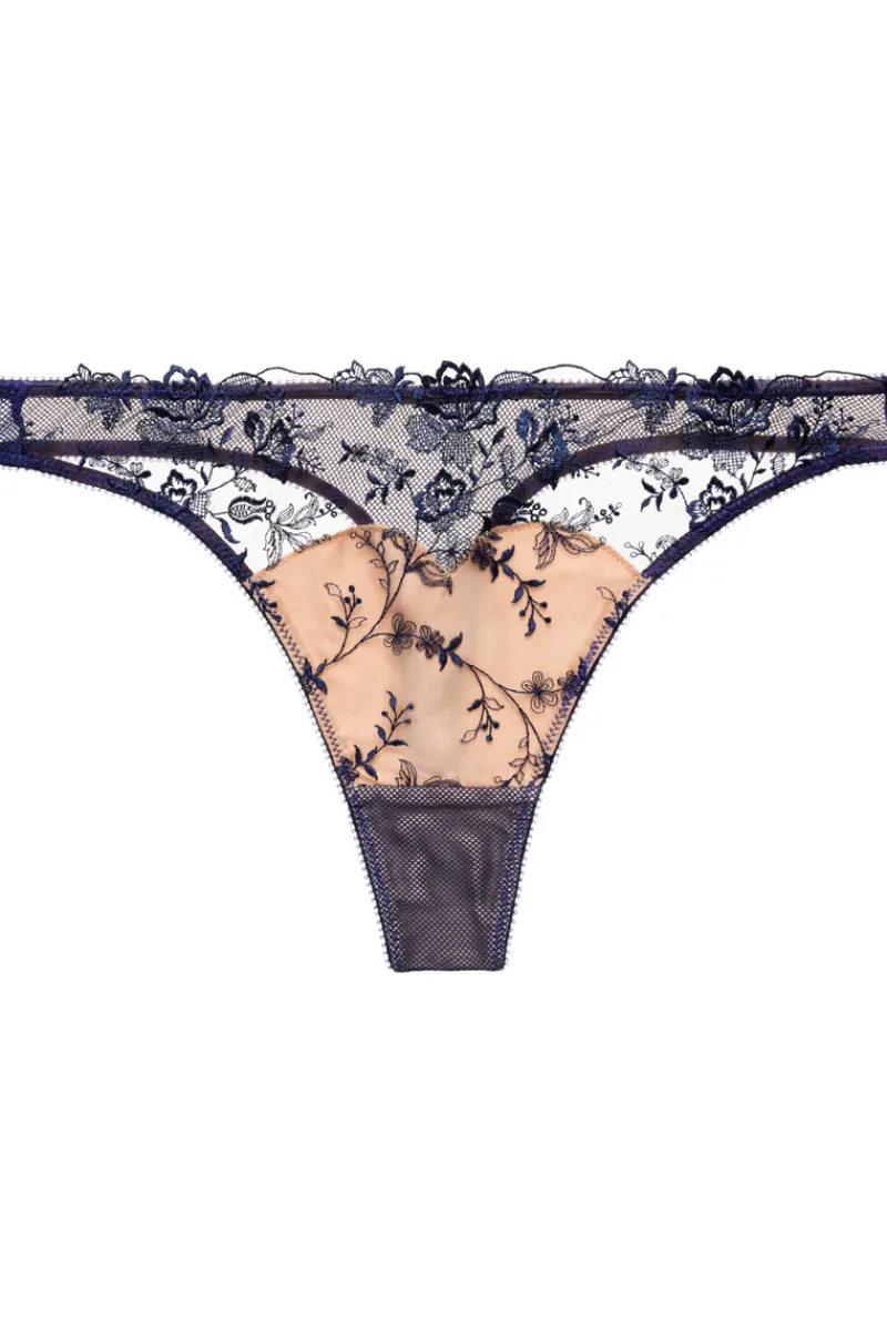Sheer Lingerie | Thongs & G-strings>Dita Von Teese Victresse Thong in After Dark