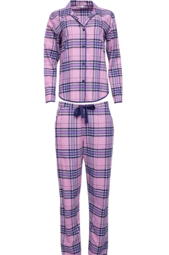Pyjama Sets | 2 Piece Lingerie Sets>Cyberjammies Violet Check Pyjama Top & Pants