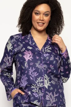£30 And Under>Cyberjammies Violet Forest Animal Print Pyjama Top Multi
