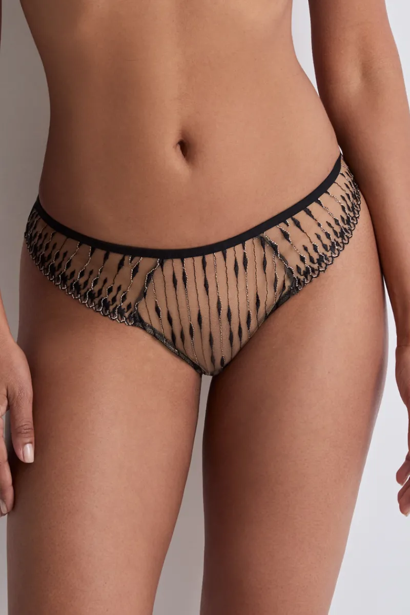 Sexy Lingerie | Luxury French Lingerie>Aubade Voodoo Kiss Tanga Thong MilleniumBlack