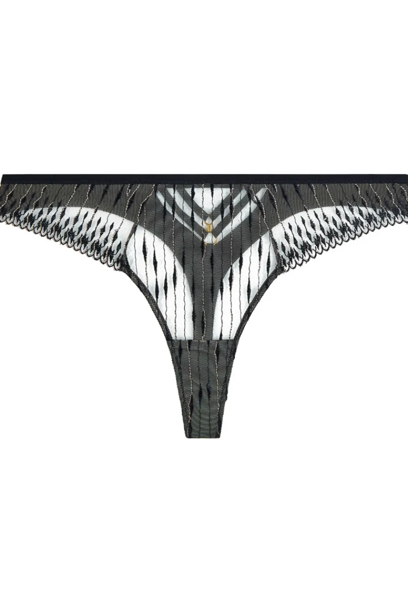 Sexy Lingerie | Luxury French Lingerie>Aubade Voodoo Kiss Tanga Thong MilleniumBlack