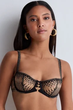 Sexy Lingerie | Luxury French Lingerie>Aubade Voodoo Kiss Underwired Half Cup Bra MilleniumBlack