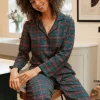 Pyjama Tops | £30 And Under>Cyberjammies Whistler Check Pyjama Top, Size UK 8 GreenMix
