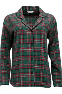Pyjama Tops | £30 And Under>Cyberjammies Whistler Check Pyjama Top, Size UK 8 GreenMix