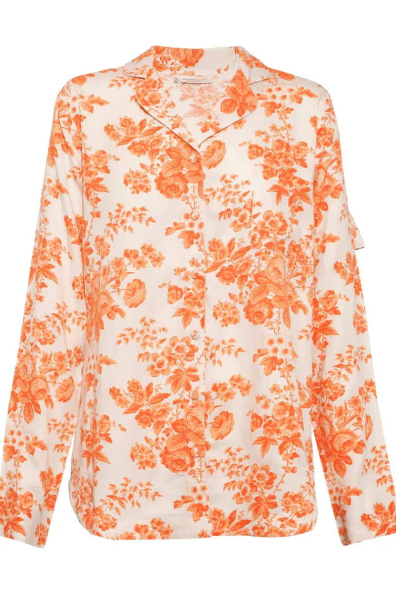 Pyjama Tops | Ready To Wear>Underprotection Wilda Long Sleeve Pyjama Shirt Orange