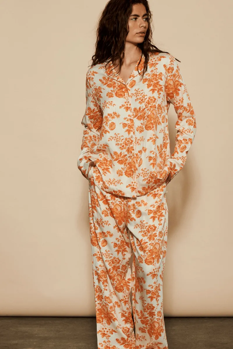 Pyjama Tops | Ready To Wear>Underprotection Wilda Long Sleeve Pyjama Shirt Orange