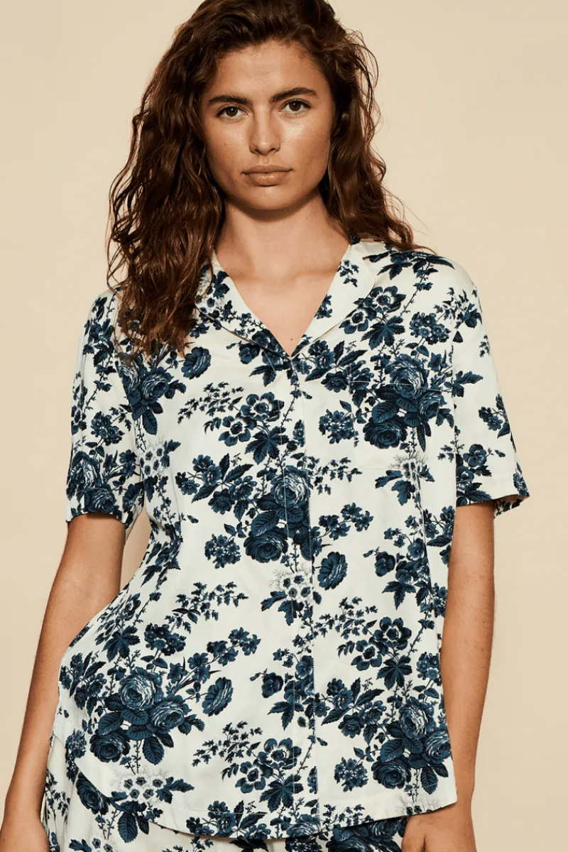 Pyjama Tops | Ready To Wear>Underprotection Wilda Short Sleeve Pyjama Shirt Black