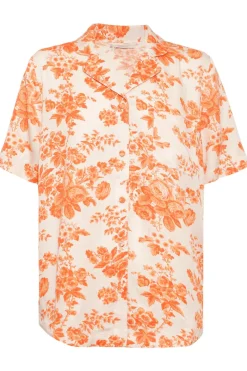 Pyjama Tops | Ready To Wear>Underprotection Wilda Short Sleeve Pyjama Shirt Orange