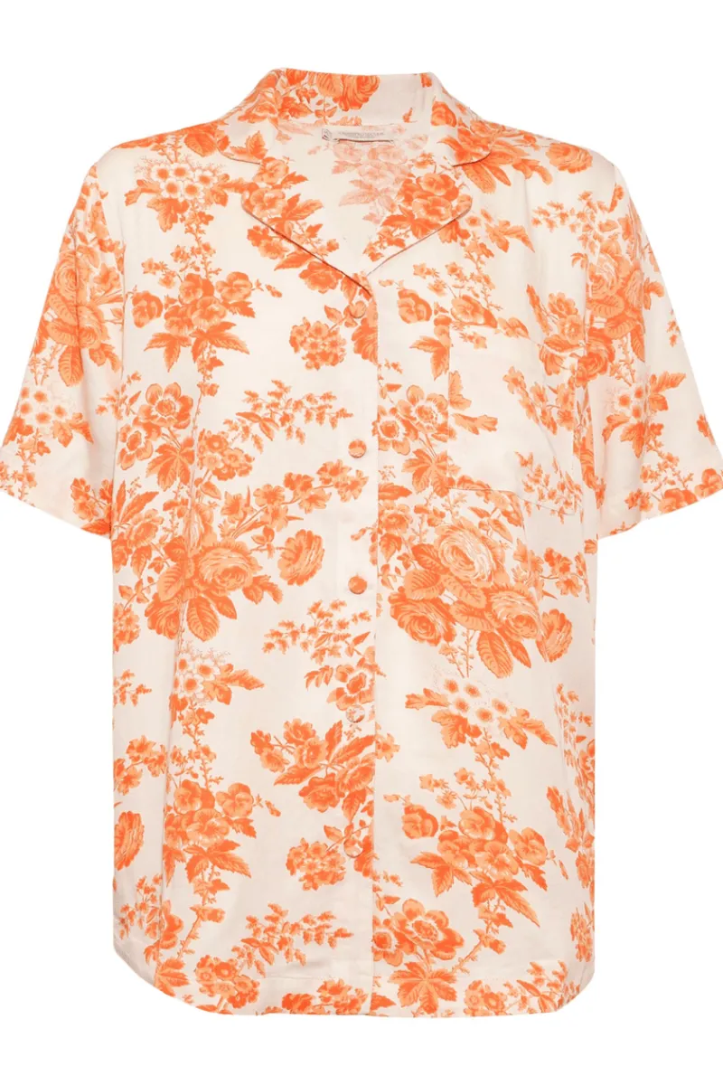 Pyjama Tops | Ready To Wear>Underprotection Wilda Short Sleeve Pyjama Shirt Orange