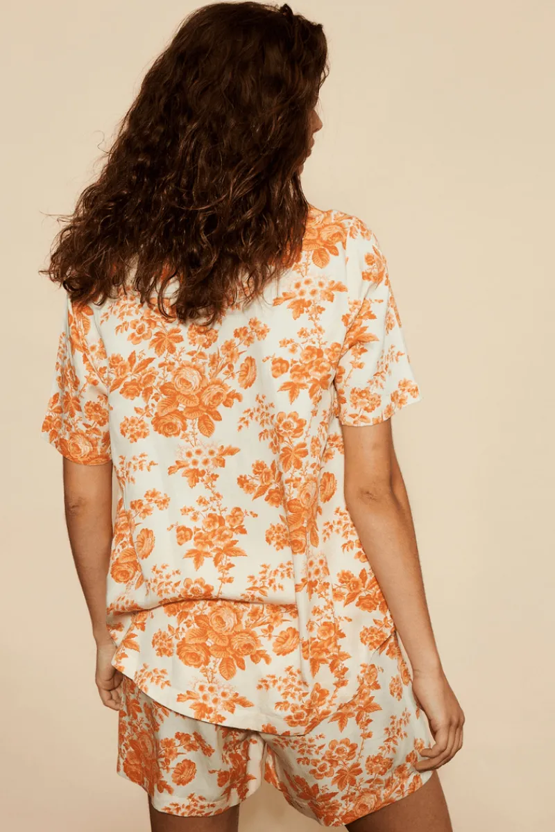 Pyjama Tops | Ready To Wear>Underprotection Wilda Short Sleeve Pyjama Shirt Orange