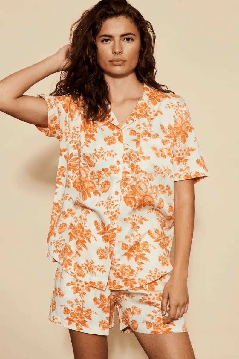 Pyjama Tops | Ready To Wear>Underprotection Wilda Short Sleeve Pyjama Shirt Orange