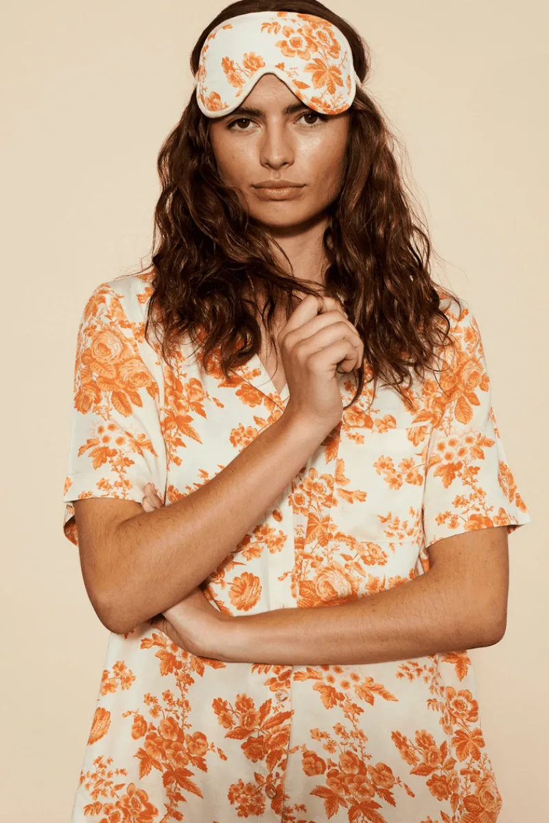 Pyjama Tops | Ready To Wear>Underprotection Wilda Short Sleeve Pyjama Shirt Orange