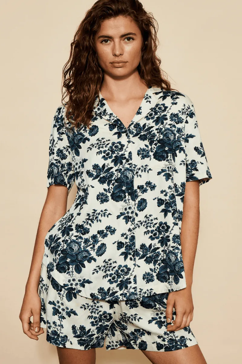 Pyjama Tops | Ready To Wear>Underprotection Wilda Short Sleeve Pyjama Shirt Black