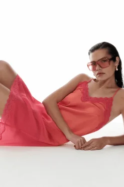 Nighties, Babydolls & Chemises | Ready To Wear>Love Stories Willow Satin Slip Dress Pink