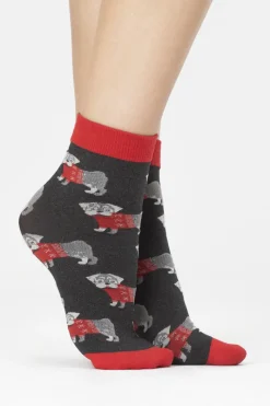 £30 And Under>FiORE Xmas Buddy Dog Pattern Socks 40 Denier Melange
