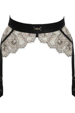 Sheer Lingerie | Suspender Belts>Prelude You Want It Darker Suspender Black