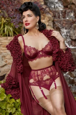 Mother's Day | Red Lingerie>Dita Von Teese Zsa Zsa Suspender Mulberry